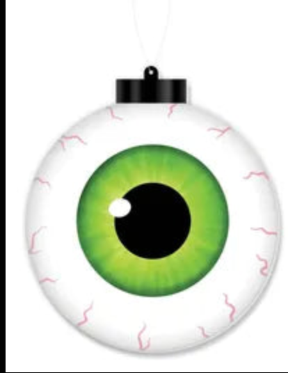 5.5"H DOUBLE-SIDED EYEBALL ROUND ORN -CHOOSE LIME/PURPLE/ORANGE - Burlap and Bling Decor