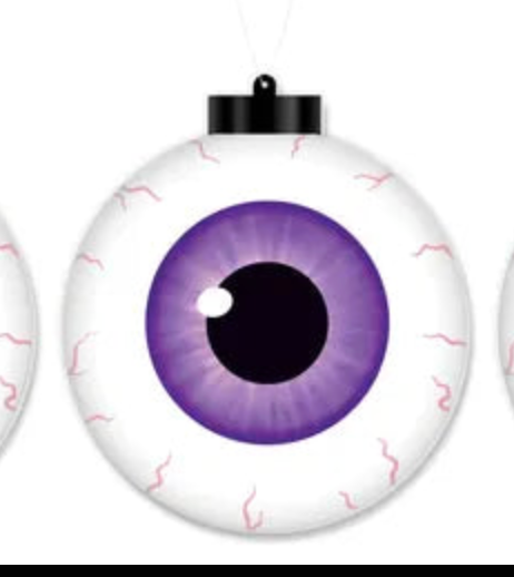 5.5"H DOUBLE-SIDED EYEBALL ROUND ORN -CHOOSE LIME/PURPLE/ORANGE - Burlap and Bling Decor