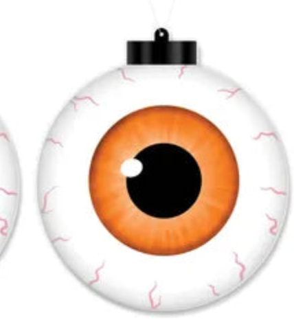 5.5"H DOUBLE-SIDED EYEBALL ROUND ORN -CHOOSE LIME/PURPLE/ORANGE - Burlap and Bling Decor