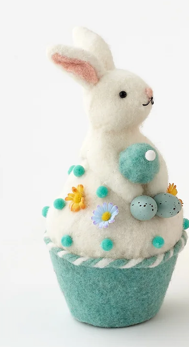 Bunny Cupcake - 4 Assorted Colors - Burlap and Bling Decor