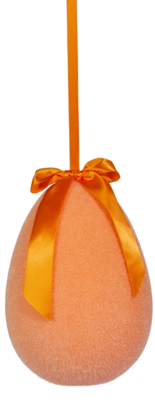 10" SHERBET FLOCKED HANGING EGG CHOOSE PINK, ORANGE OR LAVENDER - Burlap and Bling Decor