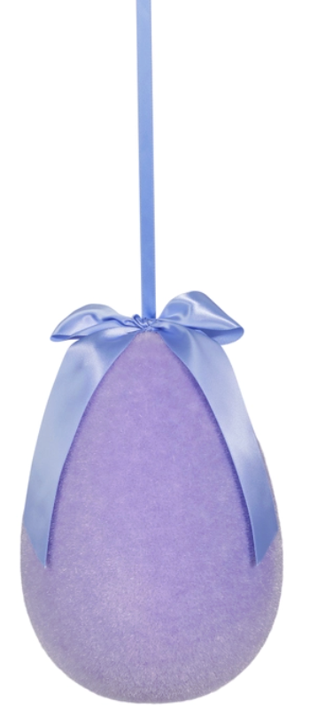 10" SHERBET FLOCKED HANGING EGG CHOOSE PINK, ORANGE OR LAVENDER - Burlap and Bling Decor