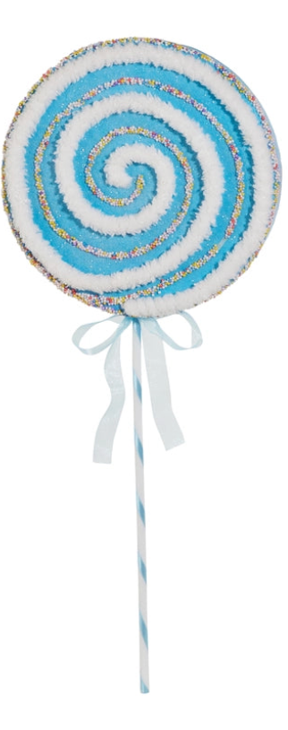 27" SPRINKLE LOLLIPOP STEM CHOOSE BLUE, LAVENDER OR PINK - Burlap and Bling Decor