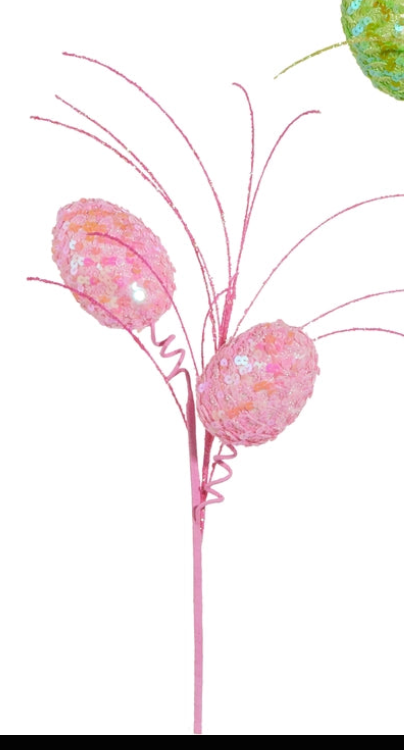 19" SEQUIN EGGS PICK CHOOSE PINK, BLUE OR GREEN - Burlap and Bling Decor