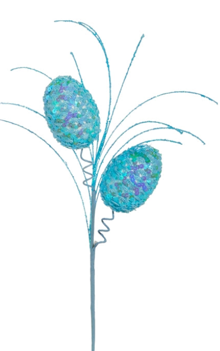 19" SEQUIN EGGS PICK CHOOSE PINK, BLUE OR GREEN - Burlap and Bling Decor