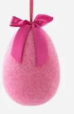 FLOCKED HANGING EGG DISPLAY, 10 ASST, PVC, 12", 19" CHOOSE SIZE AND COLOR - Burlap and Bling Decor