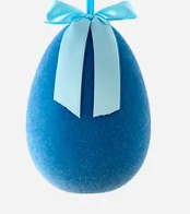 FLOCKED HANGING EGG DISPLAY, 10 ASST, PVC, 12", 19" CHOOSE SIZE AND COLOR - Burlap and Bling Decor