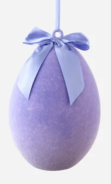 FLOCKED HANGING EGG DISPLAY, 10 ASST, PVC, 12", 19" CHOOSE SIZE AND COLOR - Burlap and Bling Decor