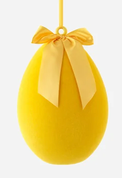 FLOCKED HANGING EGG DISPLAY, 10 ASST, PVC, 12", 19" CHOOSE SIZE AND COLOR - Burlap and Bling Decor