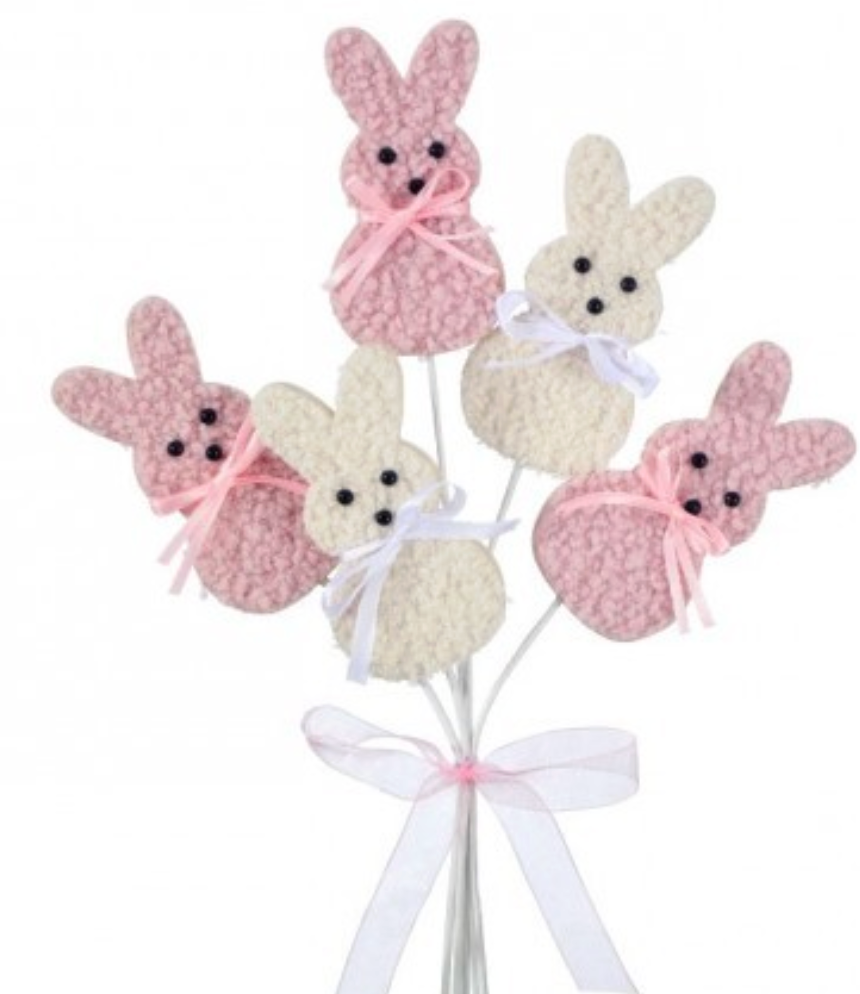 13" CHENILLE EASTER BUNNY BUNDLE PASTEL - Burlap and Bling Decor