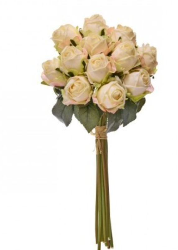 FREEZEDRY ROSE 10" BUNCH CREAM - Burlap and Bling Decor