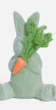 Flocked Bunny w/Carrot 6 Asst Sm PVC 8 CHOOSE ONE - Burlap and Bling Decor