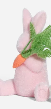 Flocked Bunny w/Carrot 6 Asst Sm PVC 8 CHOOSE ONE - Burlap and Bling Decor