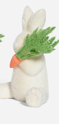 Flocked Bunny w/Carrot 6 Asst Sm PVC 8 CHOOSE ONE - Burlap and Bling Decor