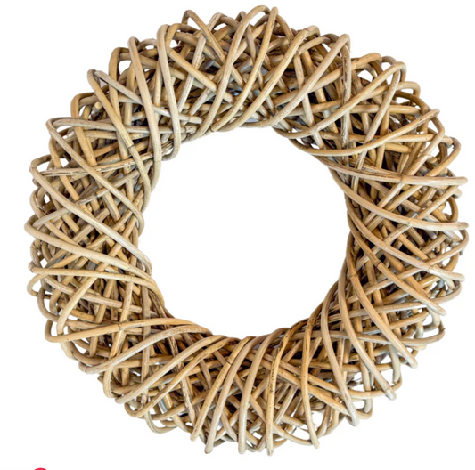 19.5" Rattan Wreath - Burlap and Bling Decor