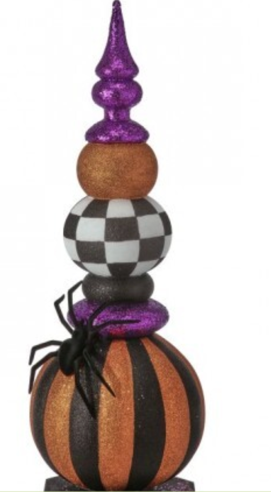 33" GLITTER VP HALLOWEEN BALL TOPIARY HALO - Burlap and Bling Decor