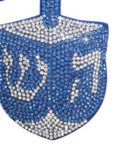 3.5"GLS BEDAZLD MENORAH/DREIDEL choose one