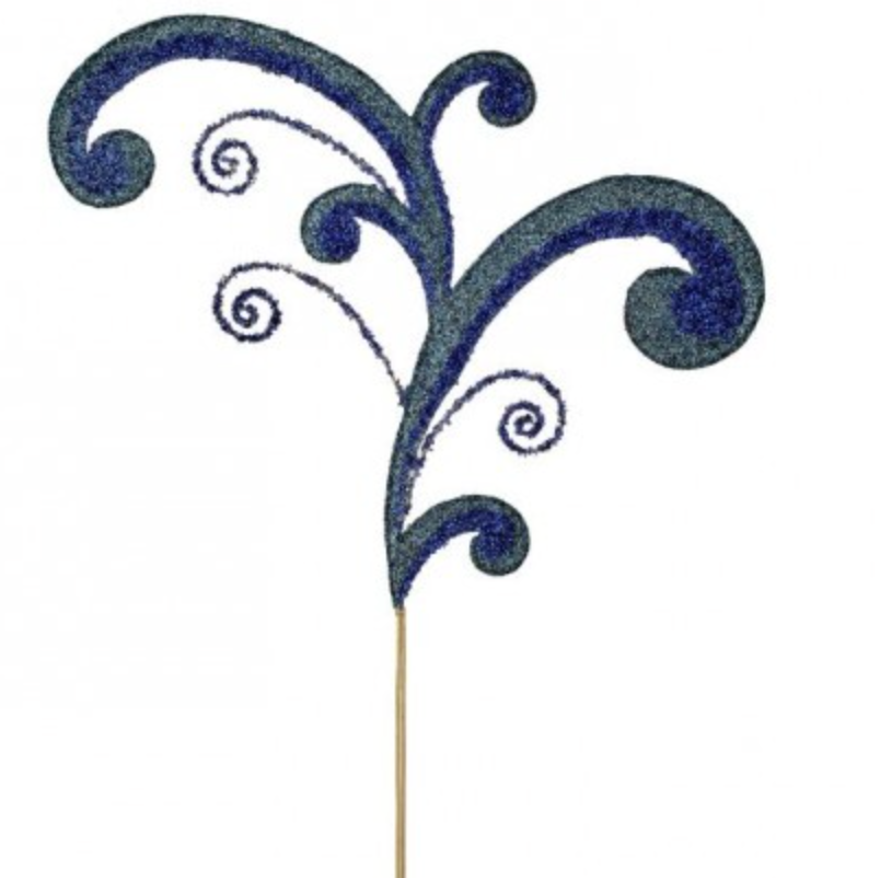 29" METAL ACANTHUS SCROLL GLITTER SPRAY DBCH