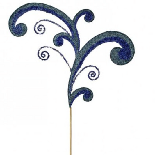 29" METAL ACANTHUS SCROLL GLITTER SPRAY DBCH