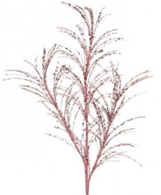34"GLITTER/SEQUIN PAMPAS GRAS SPRAY BLPK