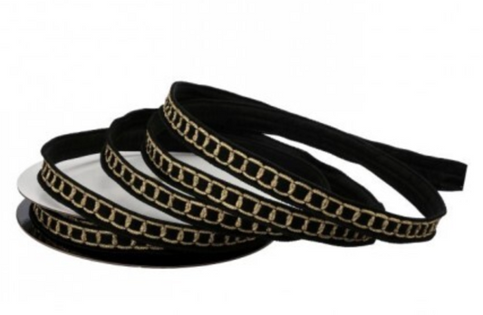1"X5Y VELVET BROCADE WIRED RIBBON BKGD