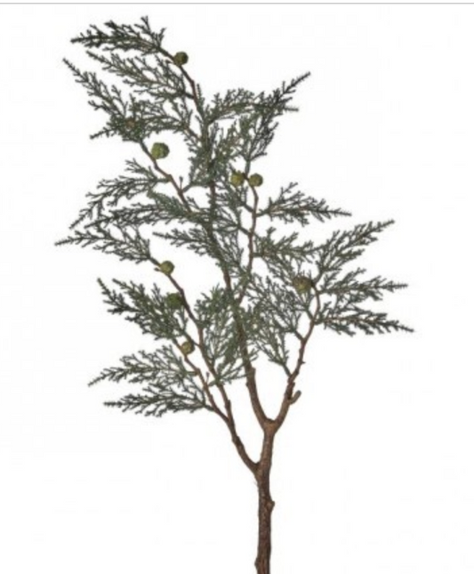 34" PL BERRIED CEDAR SPRAY GRN