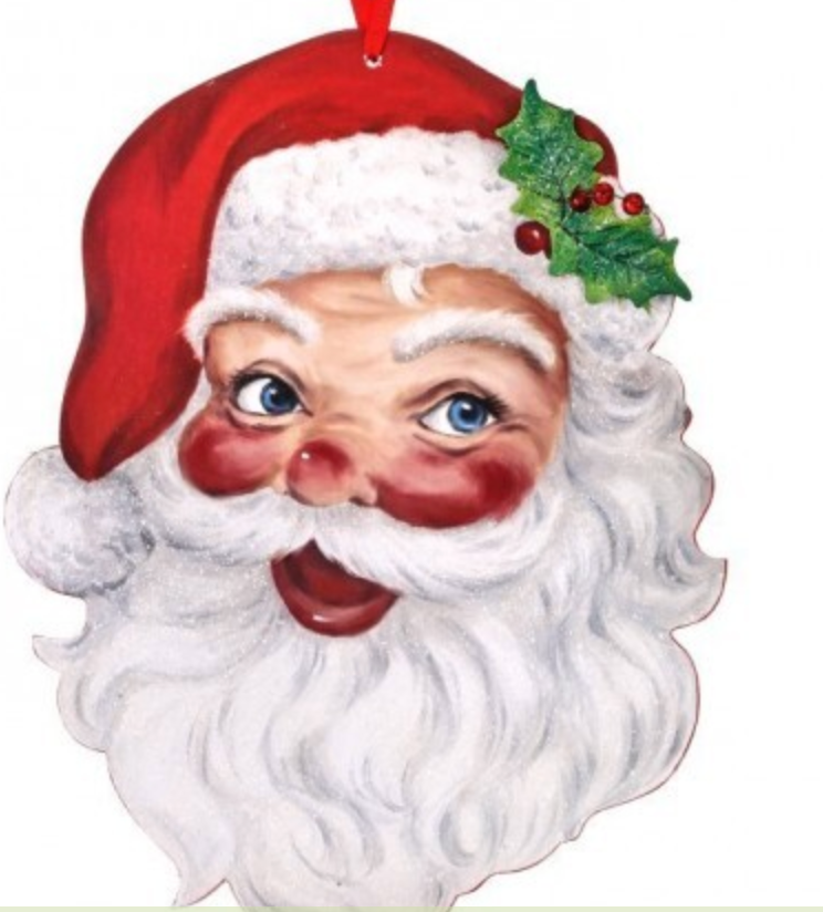 16" MDF RETRO SANTA HEAD ORNAMENT/WALL PIECE RDWG