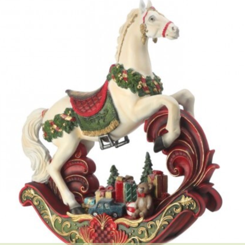 20.5" RSN ELEGANT ROCKING HORSE W/PACKAGES MULT