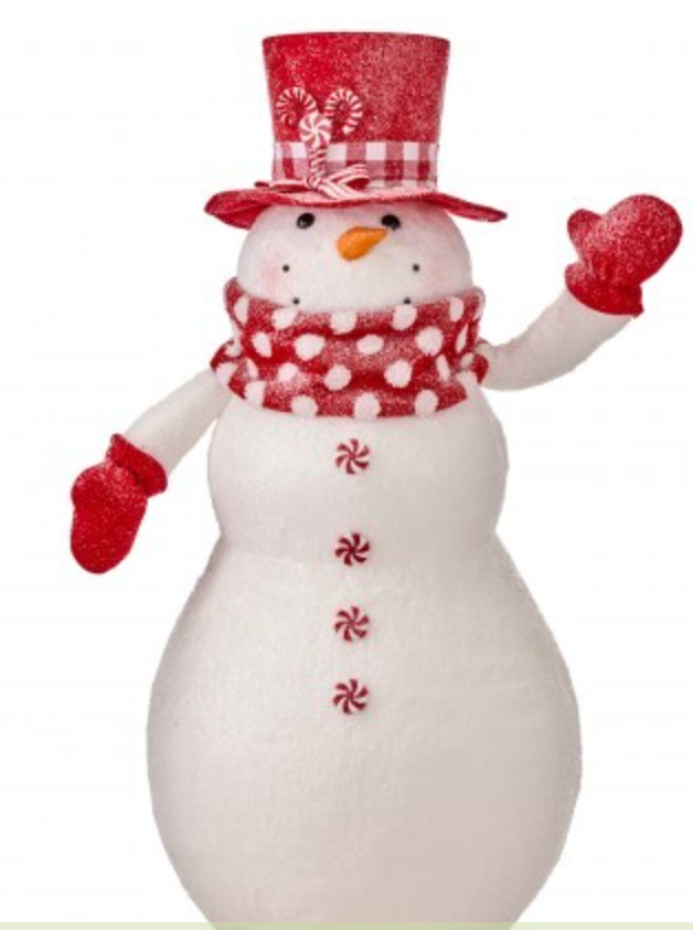 37"STYRO PEPPERMINT SNOWMAN RDWH