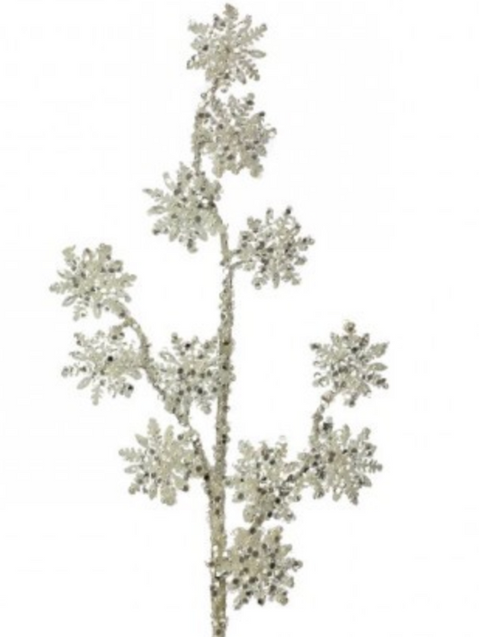 34" ICED SEQUIN/PEARL SNOWFLAKE SPRAY