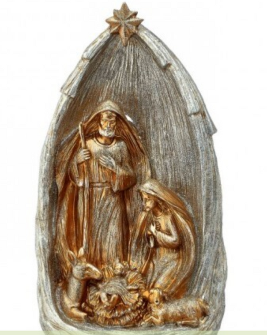 11.5"RESIN HOLY FAMILY W/CRESH