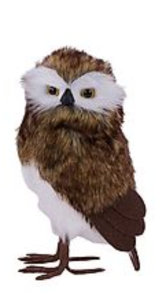 2 ASST 10-11"H FAUX FUR OWL TT BROWN/CREAM
