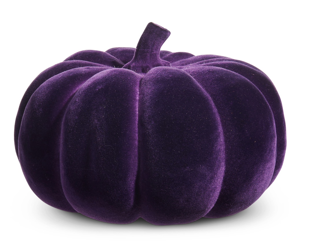 12" Purple Flocked Pumpkin