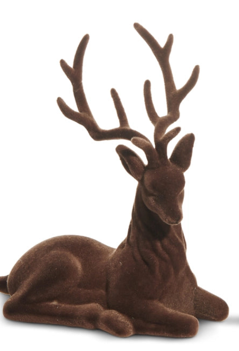 15" BROWN FLOCKED DEER- choose one