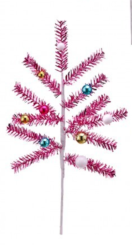 16" TINSEL/BALL RETRO PICK 3/AST HOMU