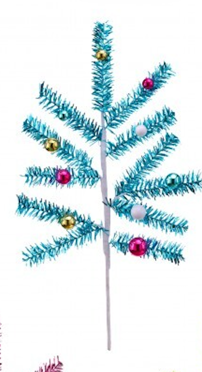 16" TINSEL/BALL RETRO PICK 3/AST HOMU