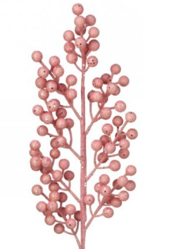 24"GLITTERED CLUSTER BERRY SPIKE BLPK