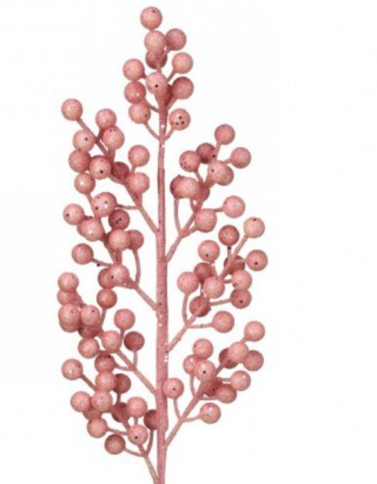 24"GLITTERED CLUSTER BERRY SPIKE BLPK