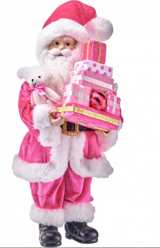 20" SHOPPING VELVET SANTA HTPK