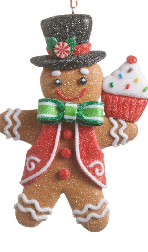 4.75" Sugared Gingerbread Ornament Choose Boy or Girl