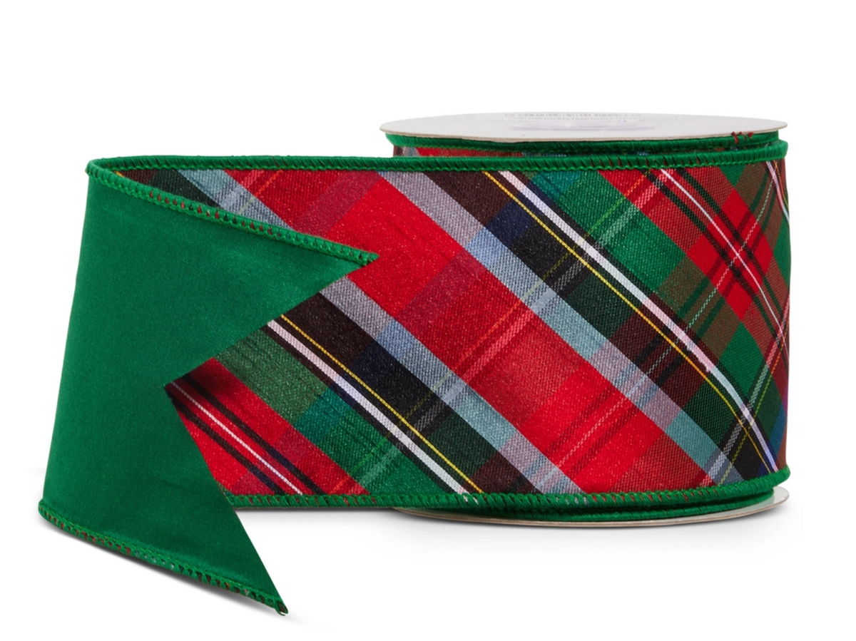4" x 10 yds Tartan Plaid Wired Ribbon