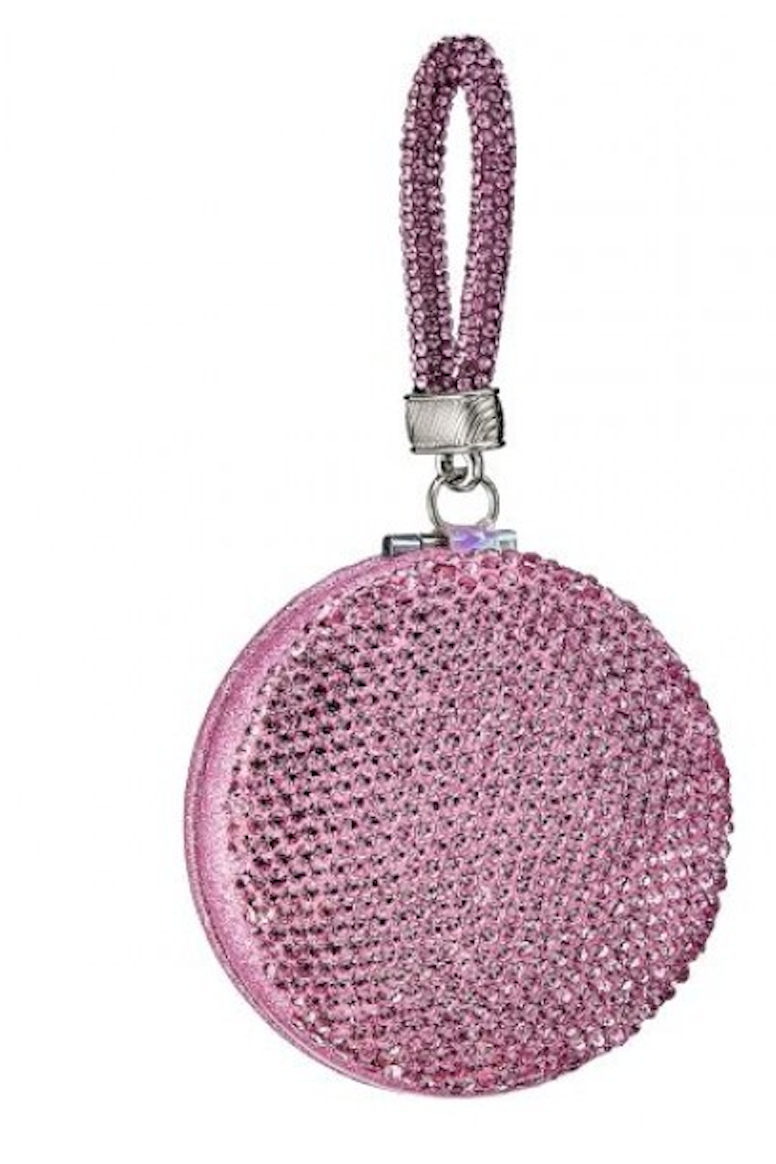 3-4.5" PINK RHINESTONE STONE LIPSTICK OR COMPACT ORNAMENT - CHOOSE ONE COMPACT OR LIPSTICK