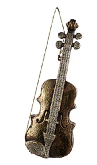MUSICAL INSTRUMENT ANTIQUE GOLD 4 ASST Choose one- French Horn ,Saxophone,Violin,Horn - Burlap and Bling Decor