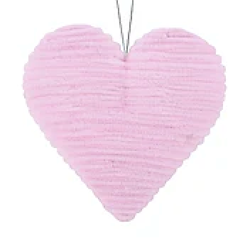 8"L X 8"W PIPE CLEANER HEART 3 ASST RED, PNK, HT PNK - Burlap and Bling Decor