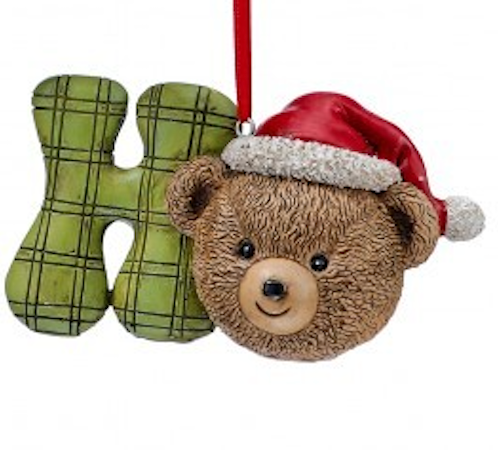4" RESIN BEAR "HO HO HO"" ORNAMENT 3/AST CHOSE ONE - Burlap and Bling Decor