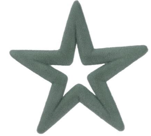14"Lx14"H Flocked Open Star Vintage Colors