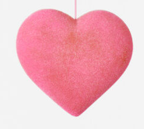 Flocked Heart, Lg, 3 Asst,Choose One 12" - Burlap and Bling Decor