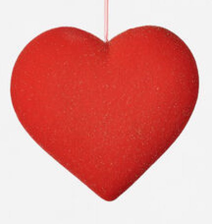 Flocked Heart, Lg, 3 Asst,Choose One 12" - Burlap and Bling Decor