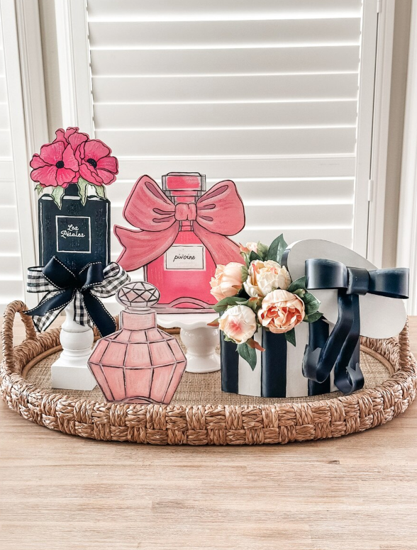 French Perfume Bottles, Set of 3 - Burlap and Bling Decor