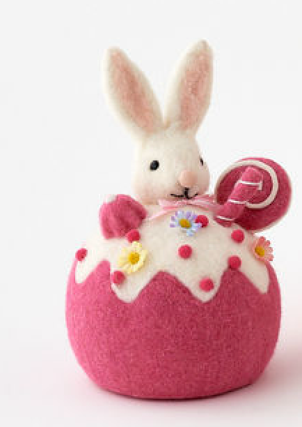 Bunny Gumdrop, 2 Asst, light weight, 10.25", 12.25" Pink, Hot Pink, CHOOSE ONE - Burlap and Bling Decor